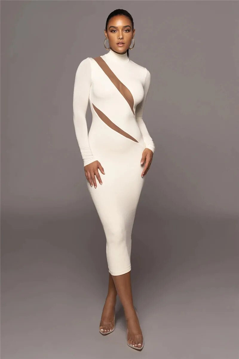 Sue Long Sleeve Bodycon Sexy Maxi Dress