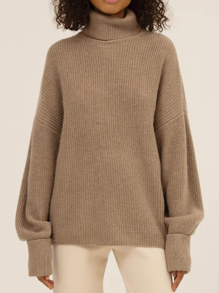 Holly Women Turtleneck Oversized Casual Sweater