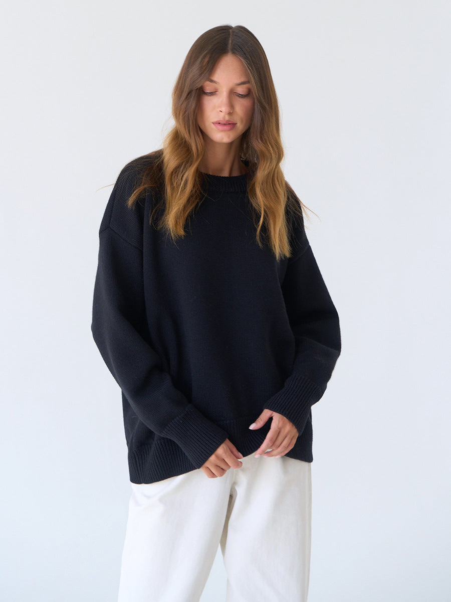 Janice O Neck Oversized Casual Women Sweater