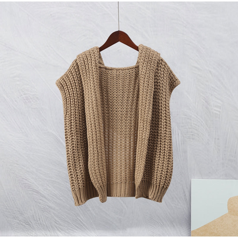 Ada Sleeveless Loose Knitting Women Cardigan