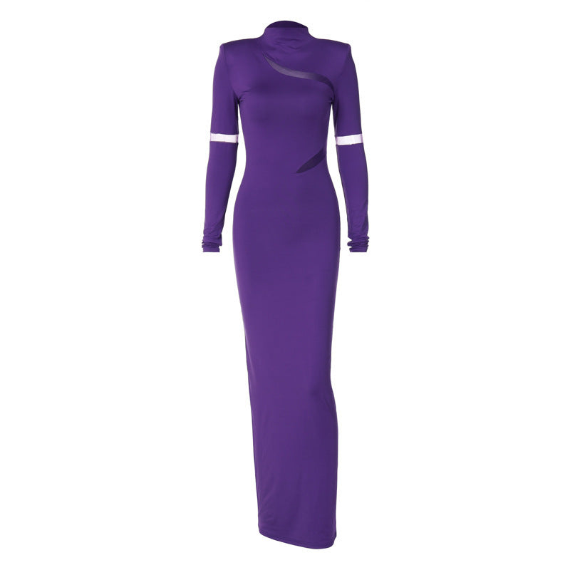 Julia Turtleneck Long Sleeve Sexy Maxi Dress