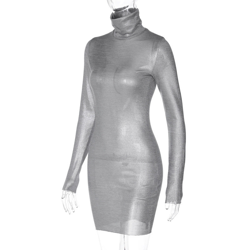 Sylvia Turtleneck Long Sleeve Sexy Mini Dress