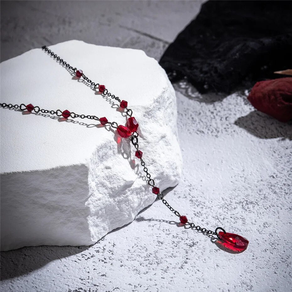 Megan Drop Crystal Chest Chain Necklace