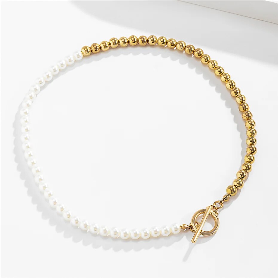 Nicole Pearl Chain Necklace