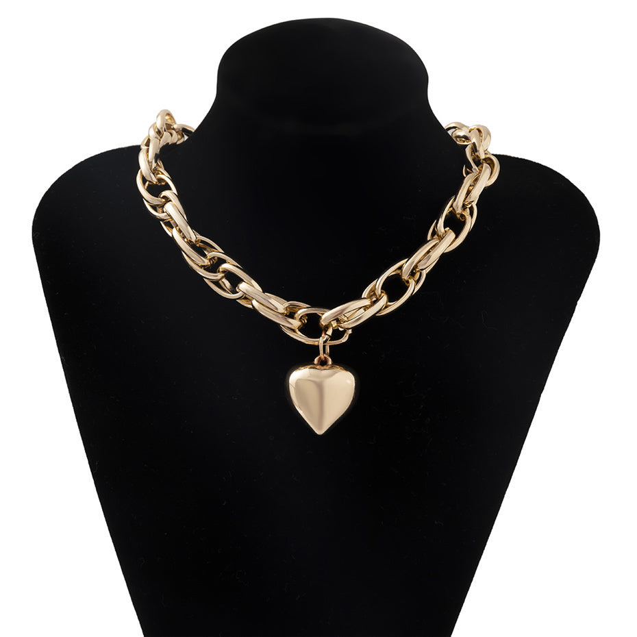 Holly Punk Big Heart Pendant Necklace