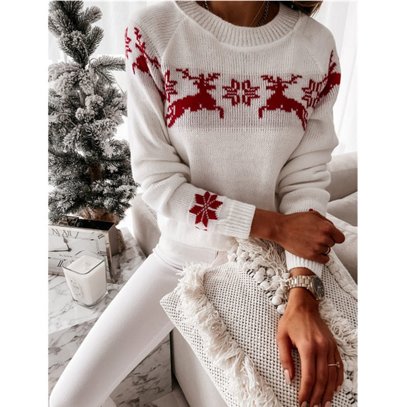 Debbie Knitted O-neck Loose Women Sweater