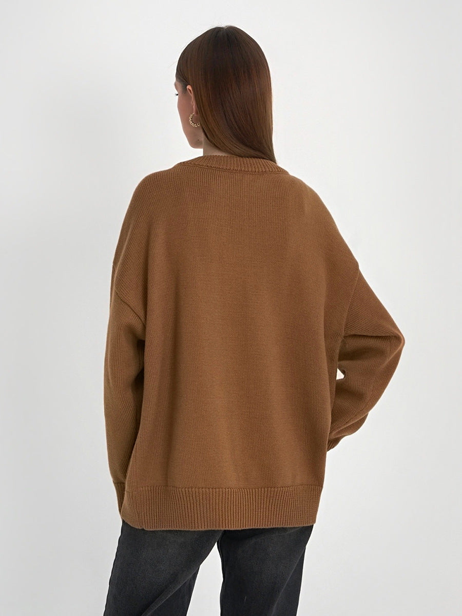 Janice O Neck Oversized Casual Women Sweater