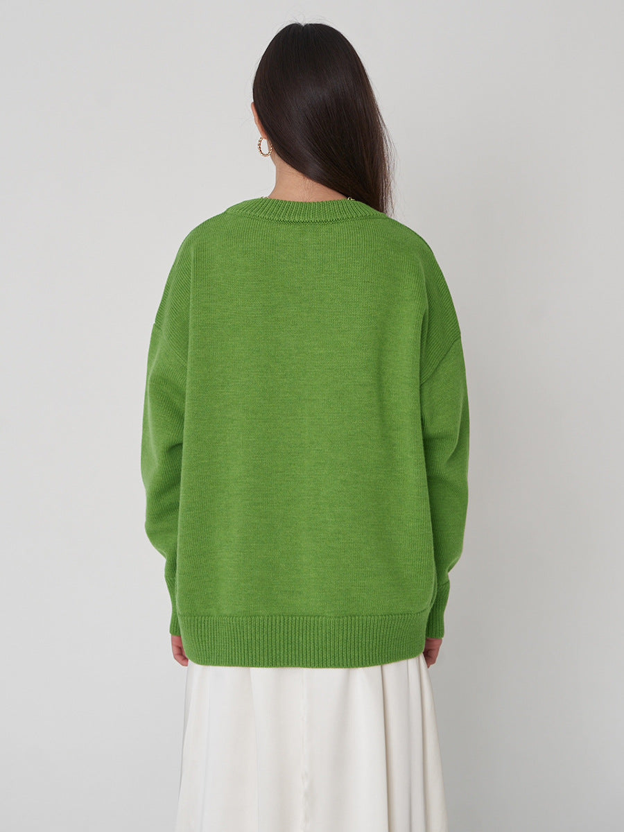 Janice O Neck Oversized Casual Women Sweater