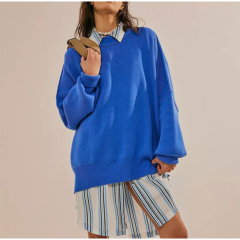 Ella Oversized Slit Knit Women Sweater