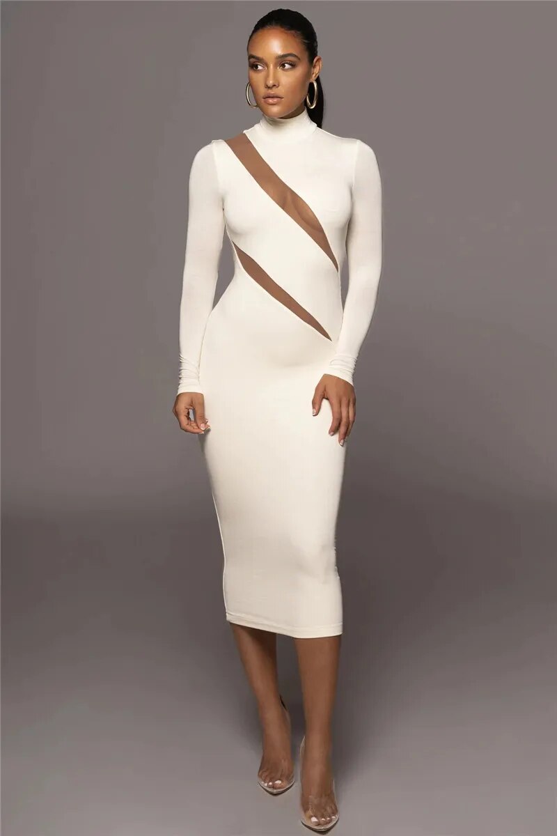 Sue Long Sleeve Bodycon Sexy Maxi Dress