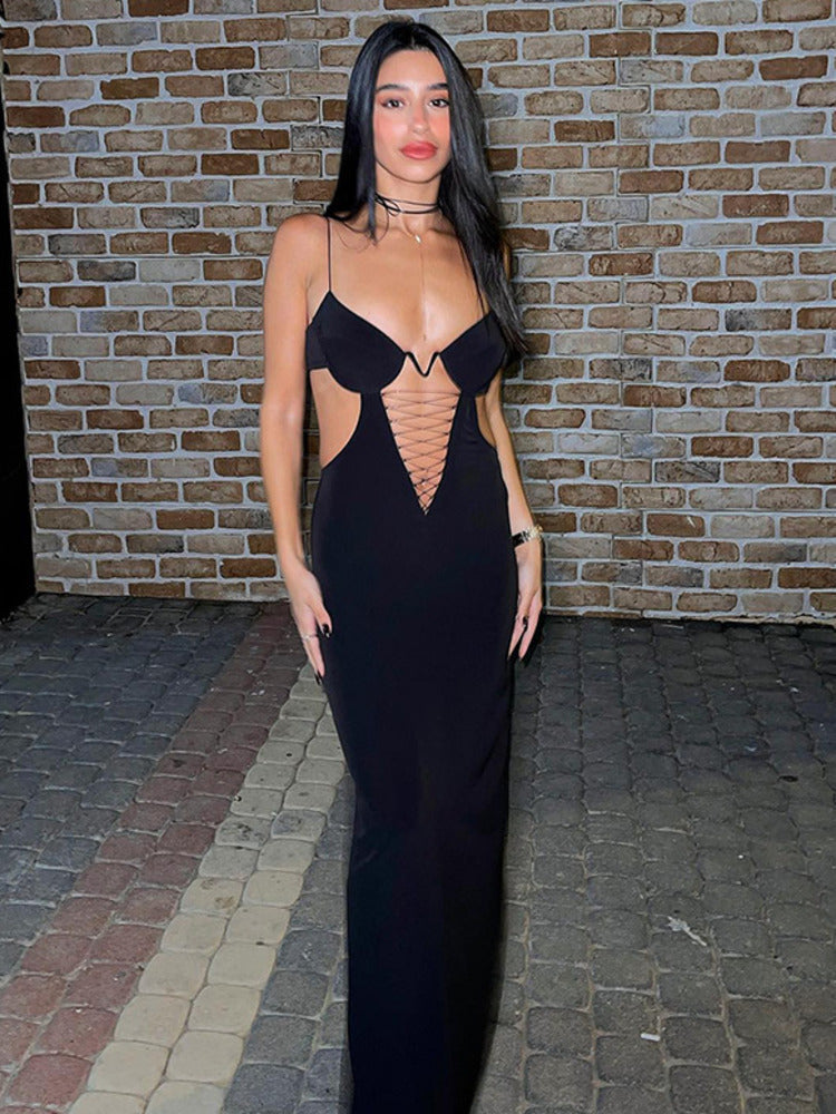 Jessica Hollow Out Backless Sexy Maxi Dress