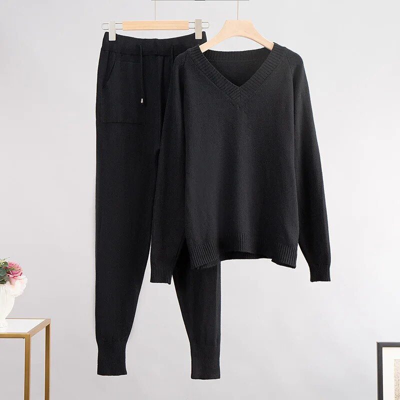 Barbara V Neck Sweater and Harem Pant