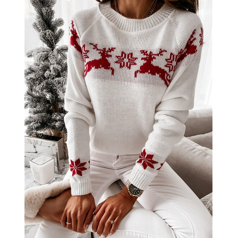 Debbie Knitted O-neck Loose Women Sweater