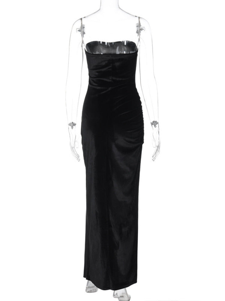 Martha Strapless Thigh High Split Maxi Dress