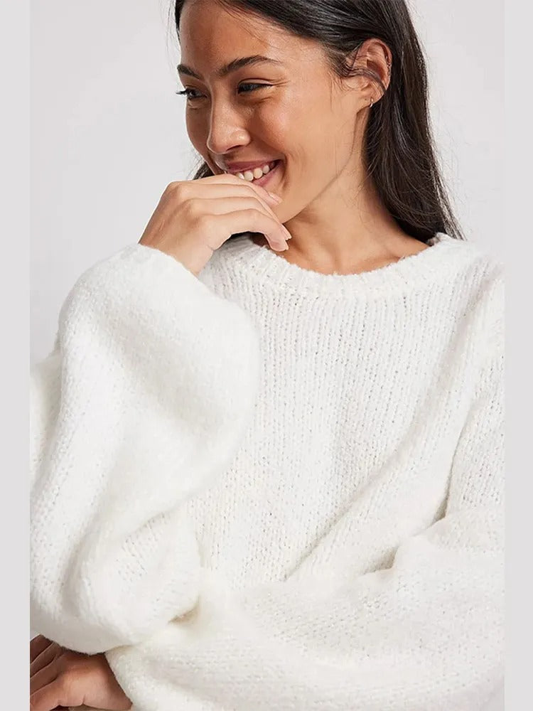 Leah O-neck Back Cut Out Women Sweater