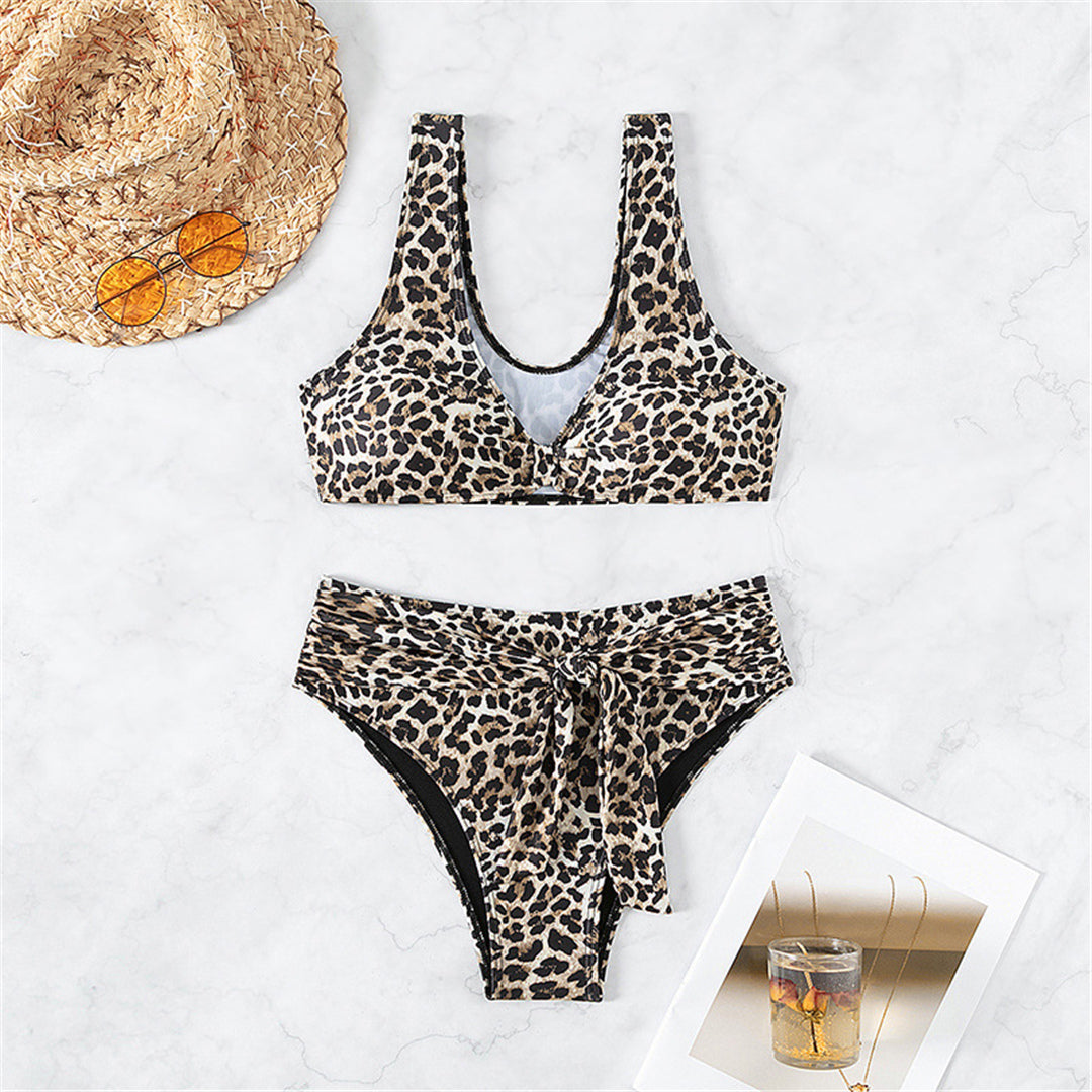 Alexa Leopard Knotted High Waist Bikini