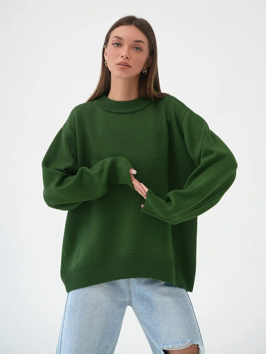 Janice O Neck Oversized Casual Women Sweater