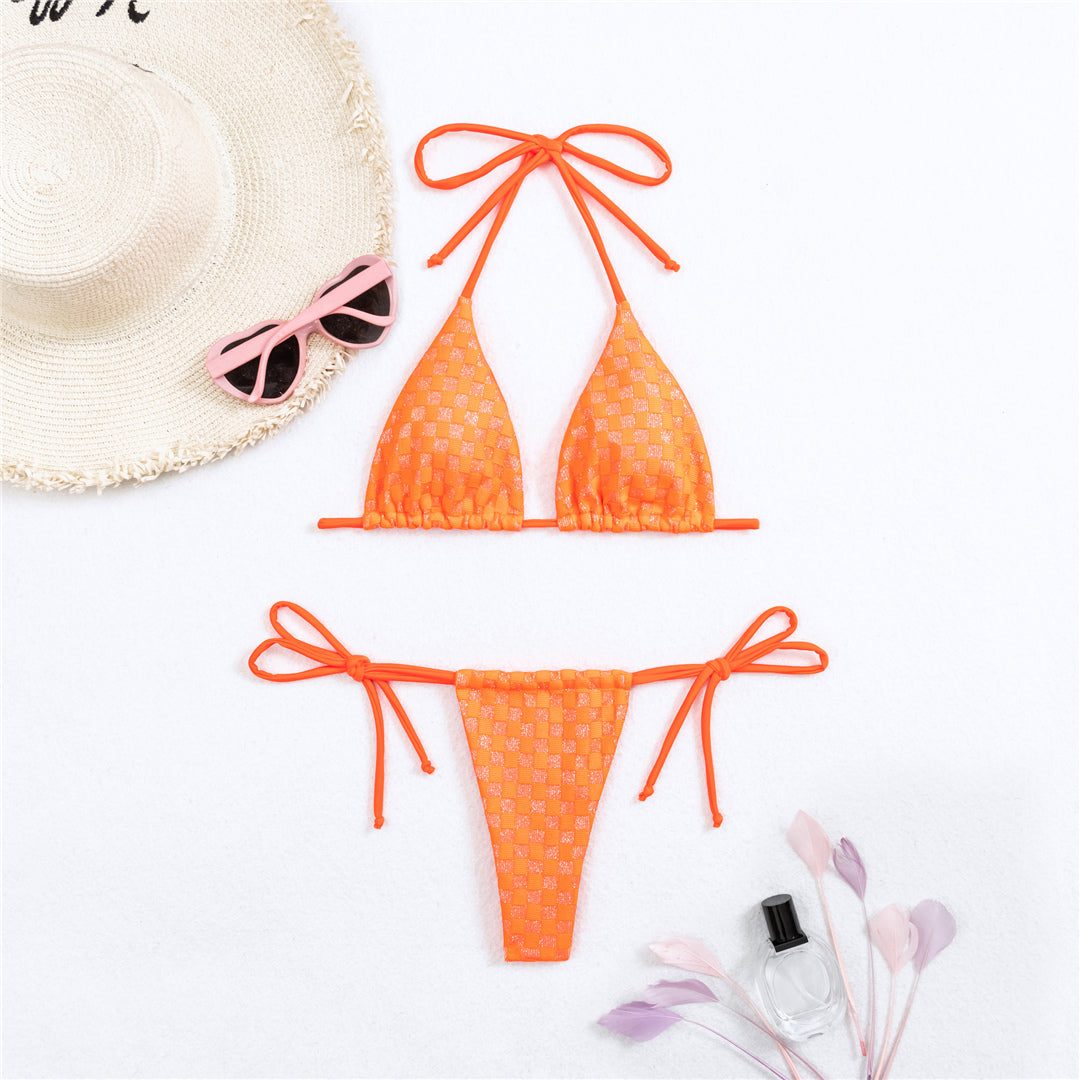 Lydia Printed Halter Strappy Bikini