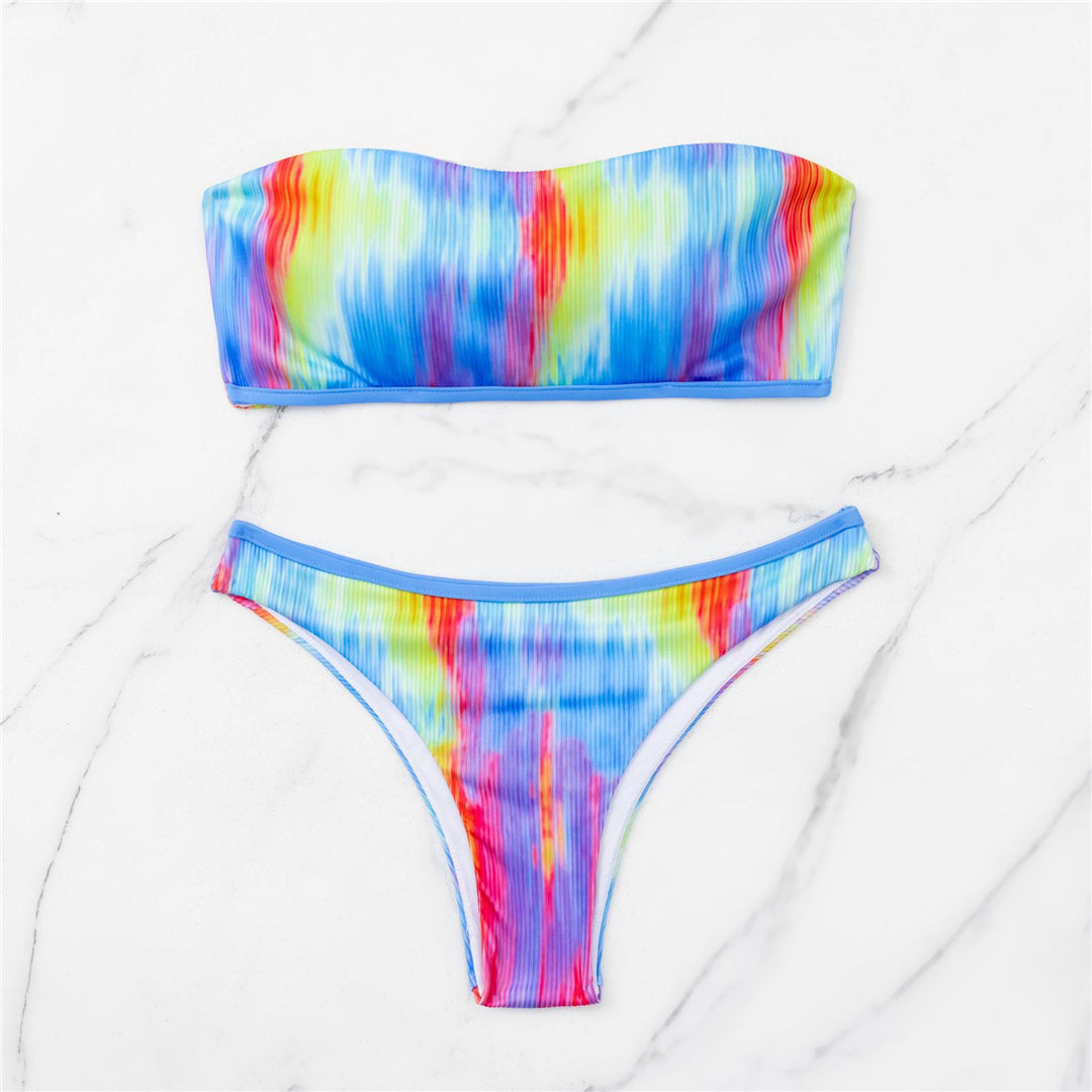 Carmen Tie Dye Bandeau Brazilian Bikini