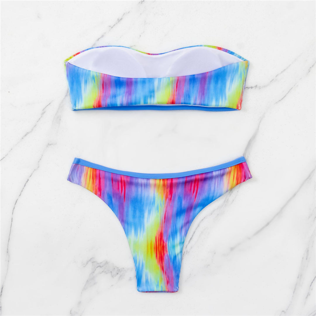 Carmen Tie Dye Bandeau Brazilian Bikini