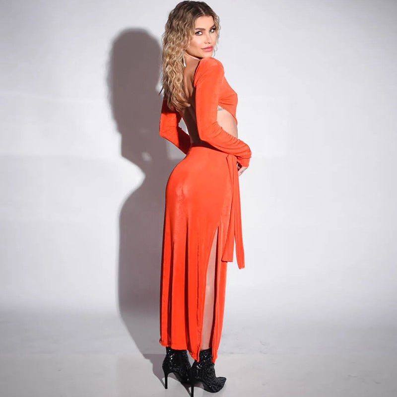 Laurie Hollow Out Backless Sexy Maxi Dress