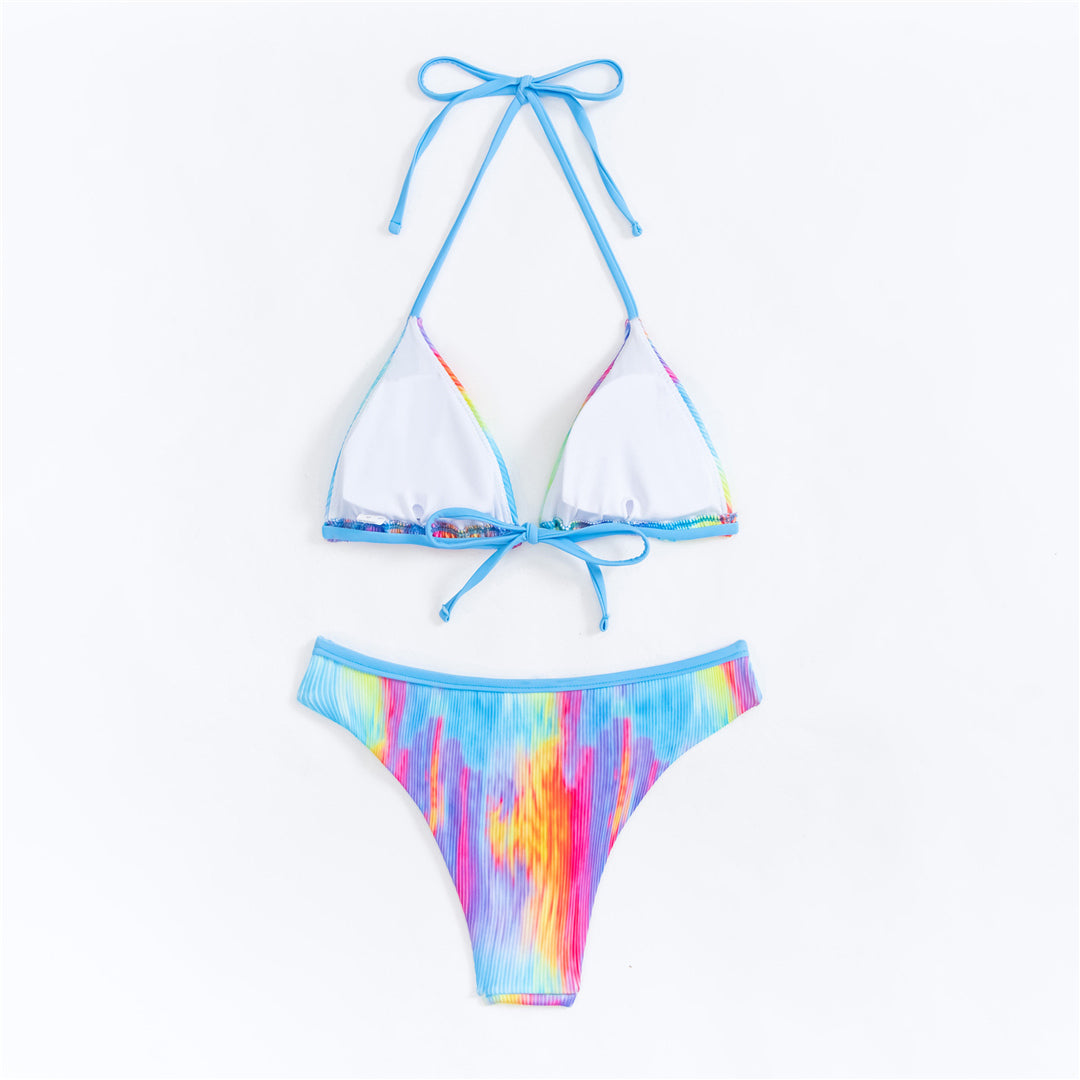 Beth Sexy Halter Tie Dye Brazilian Bikini